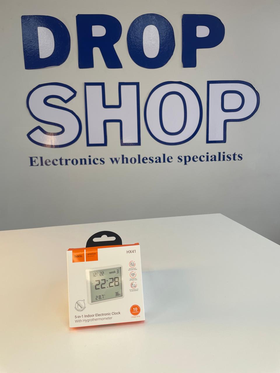 5-in-1 indoor Electronic Clock with Hygrothermometer